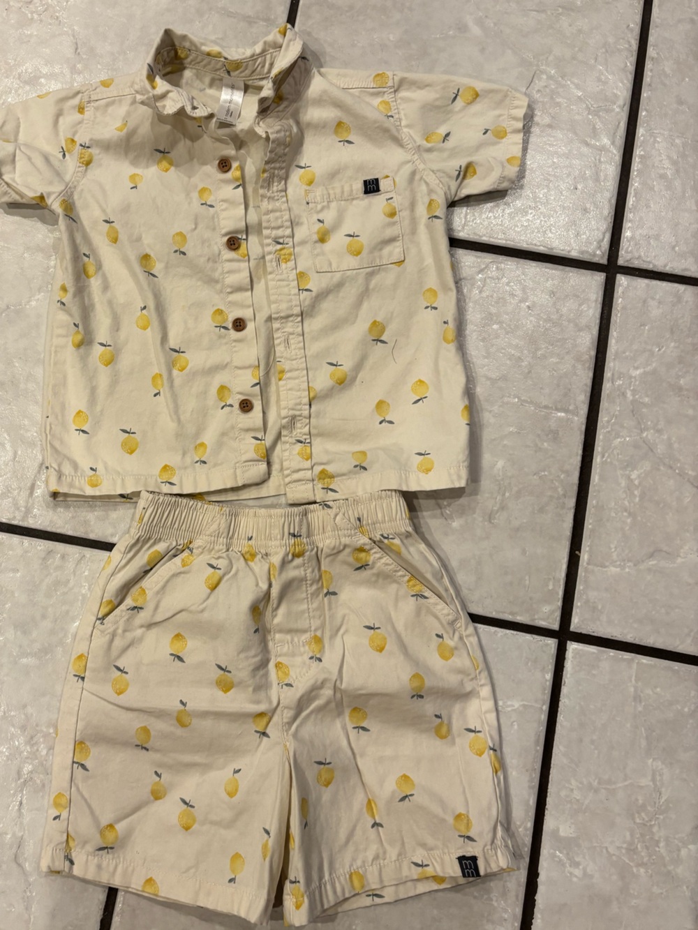 Lemon print toddler set 5T